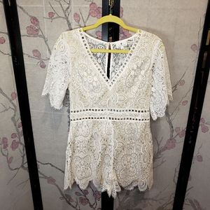 SOCIALITE White Lacey Romper